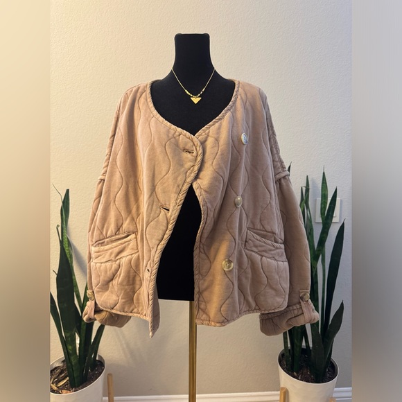 NWT FREE PEOPLE QUILTED JACKET DOLMAN SLEEVES WARM FALL COZY OVERSIZED LAYERING - Picture 13 of 16